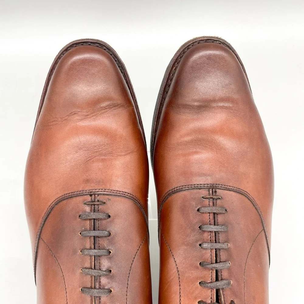 Allen Edmonds Carlyle Plain Toe Oxford Mens 13 D Brown Leather Dress Shoes Derby